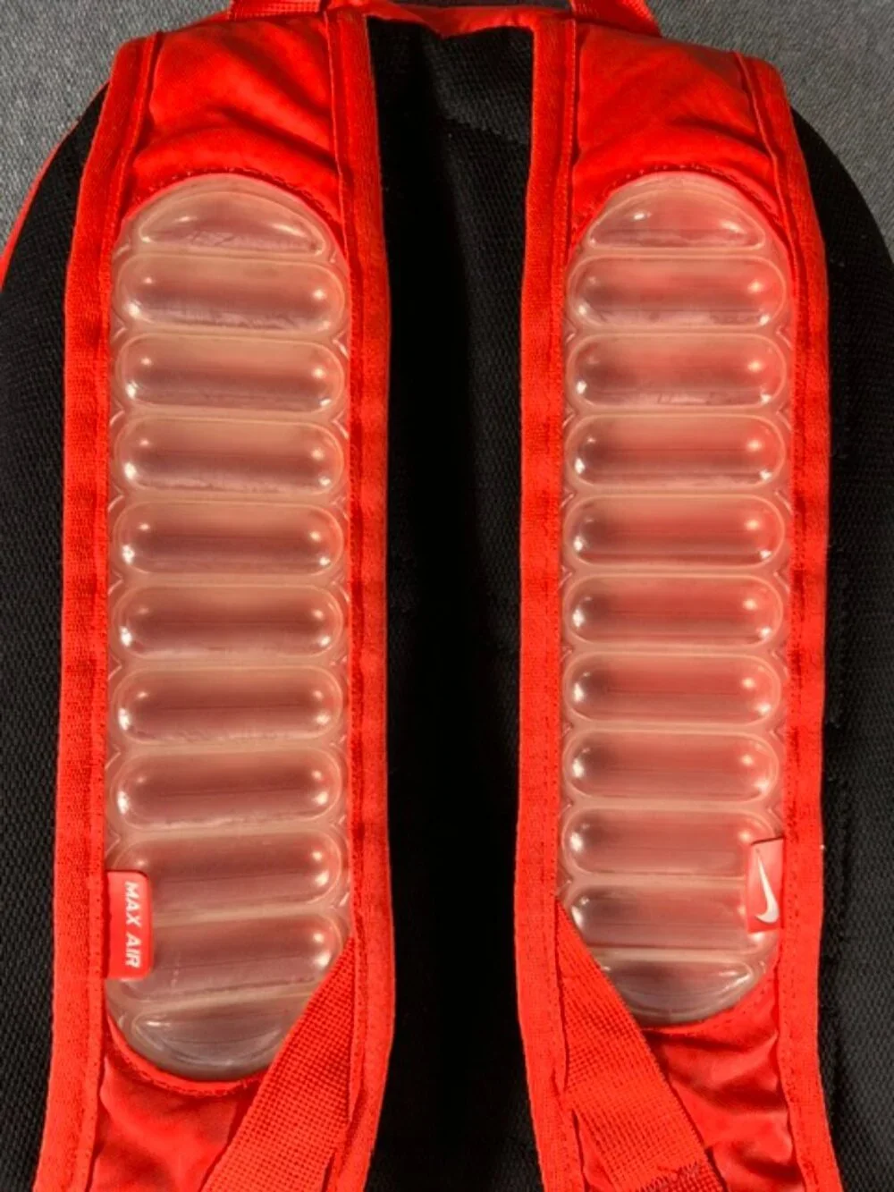 Nike Max Air Vapor Backpack Red/Black Water Resistent Shock Absorbing Air Pods